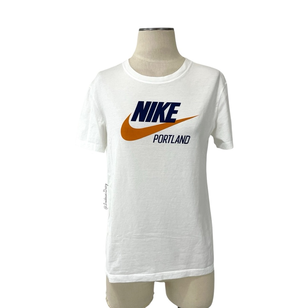 Nike- Portland White Logo Tee Size Small